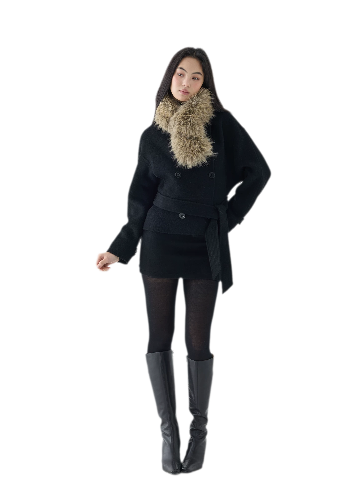 Double-Faced Wool Short Coat