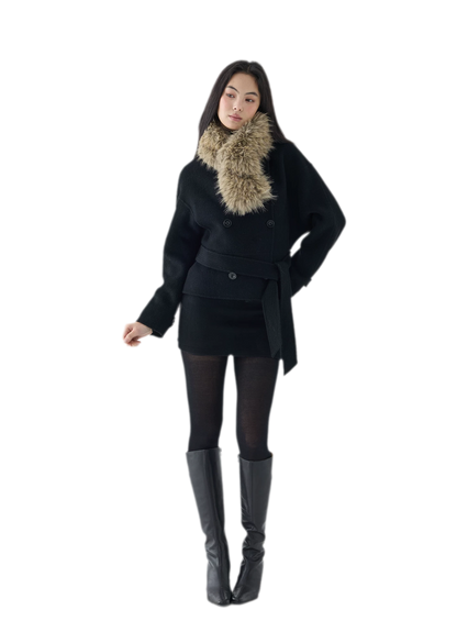 Double-Faced Wool Short Coat