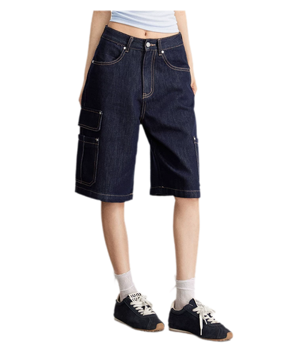 Wide-Leg Cargo Shorts