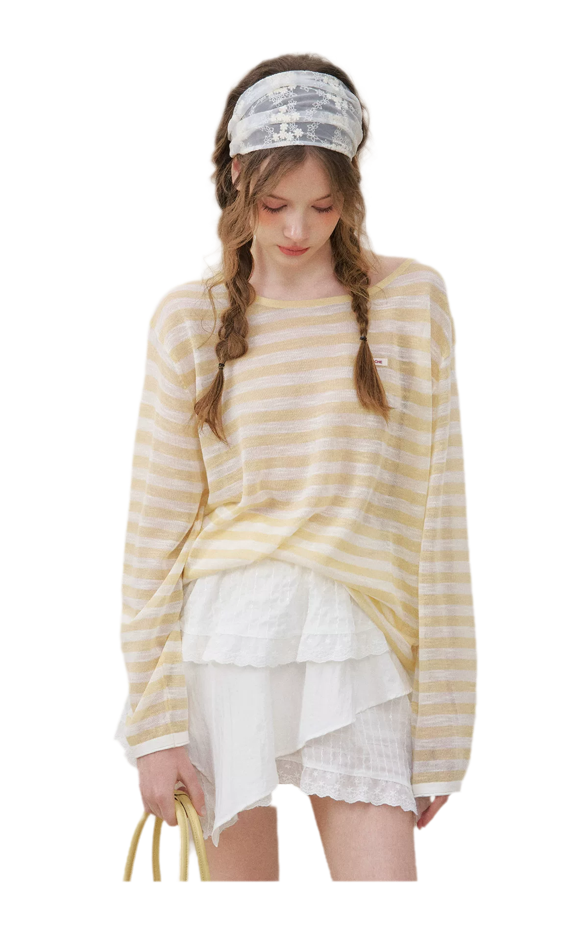 Striped Open-Back Cardigan