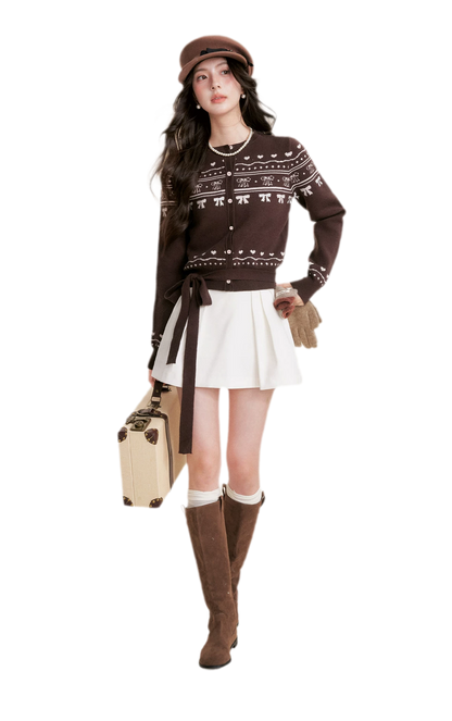 Fair Isle Tie Cardigan