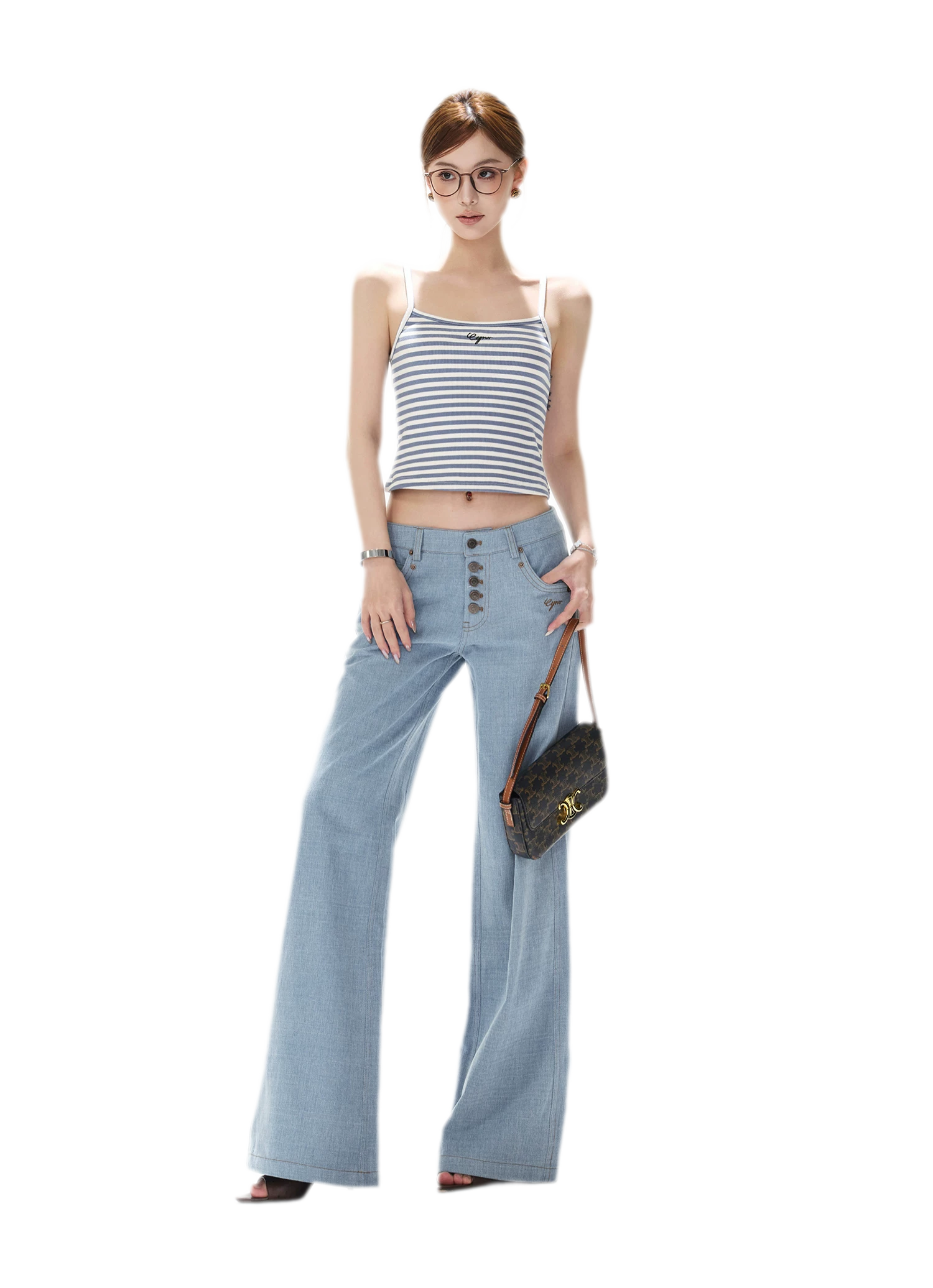 Stripe Cropped Cami Top