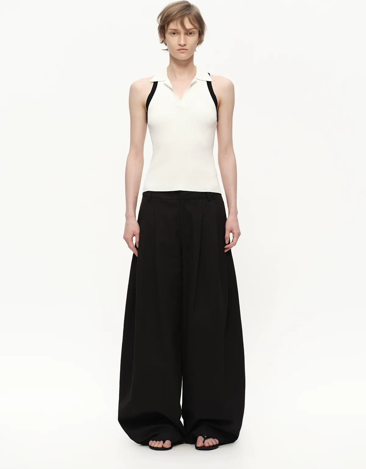 Contrast Rib Polo Tank