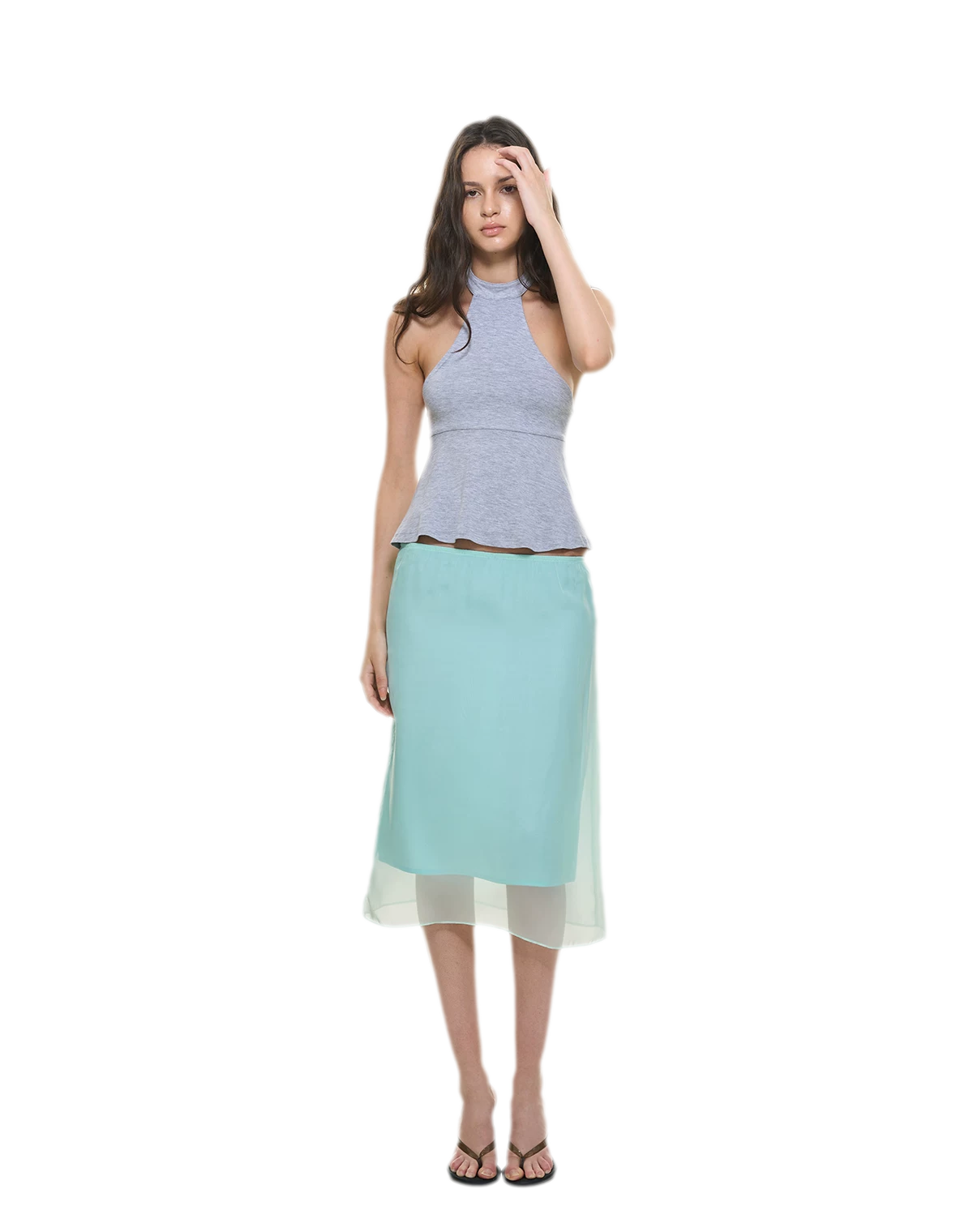 Modal Peplum Halter Top