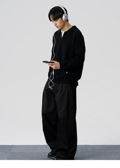 Embroidered Oversized Wool Blend Sweater