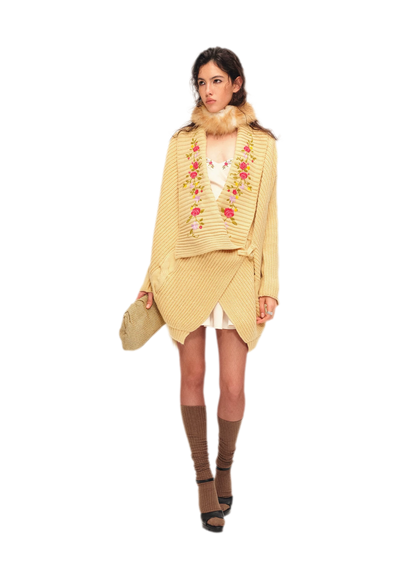 Bộ cardigan dệt kim thêu