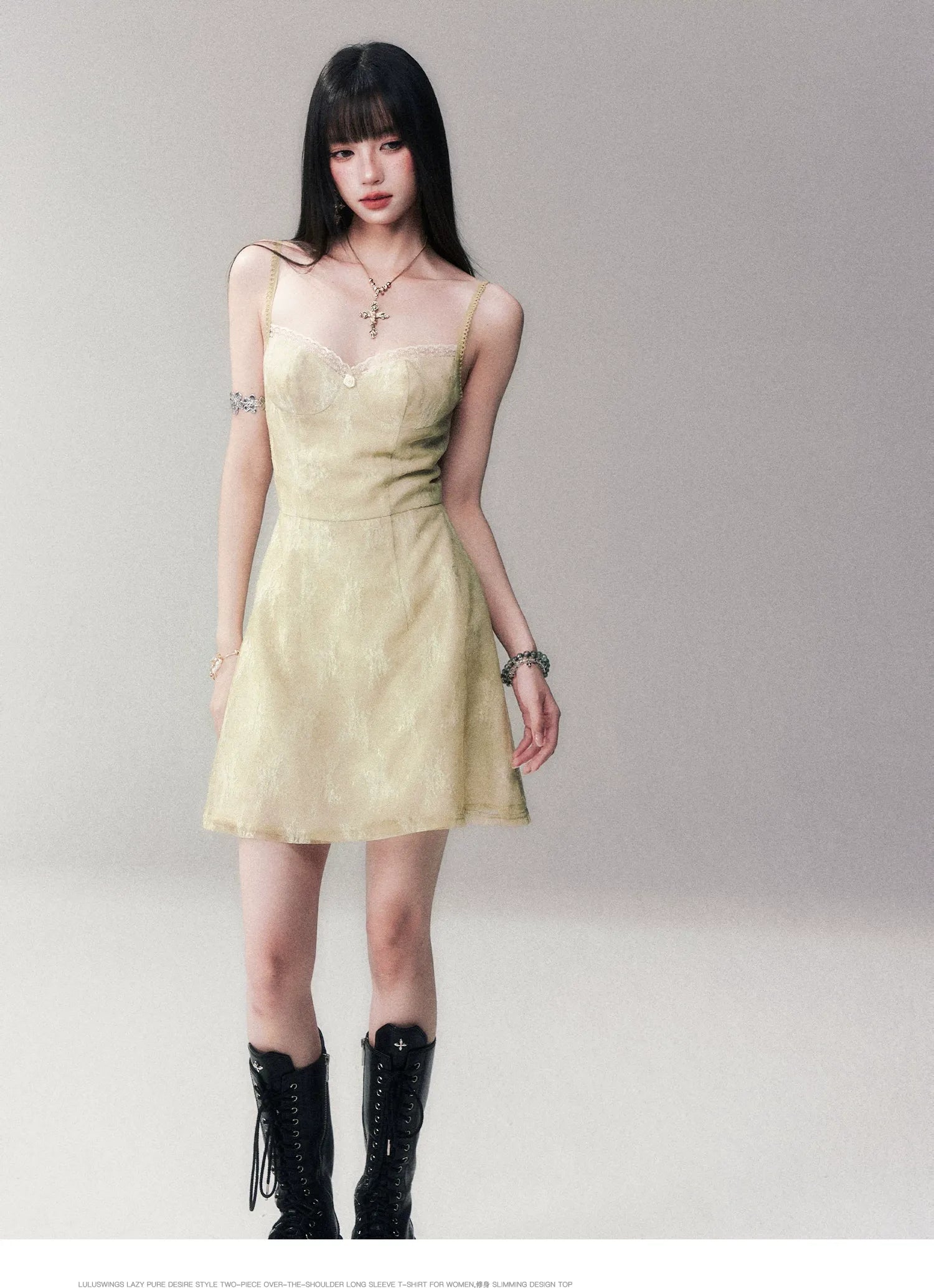 Sage Lace Mini Dress