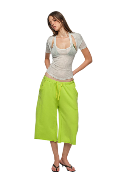 Wide-Leg Cropped Sweatpants