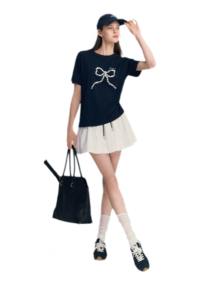 Hand-Sewn Bow T-Shirt