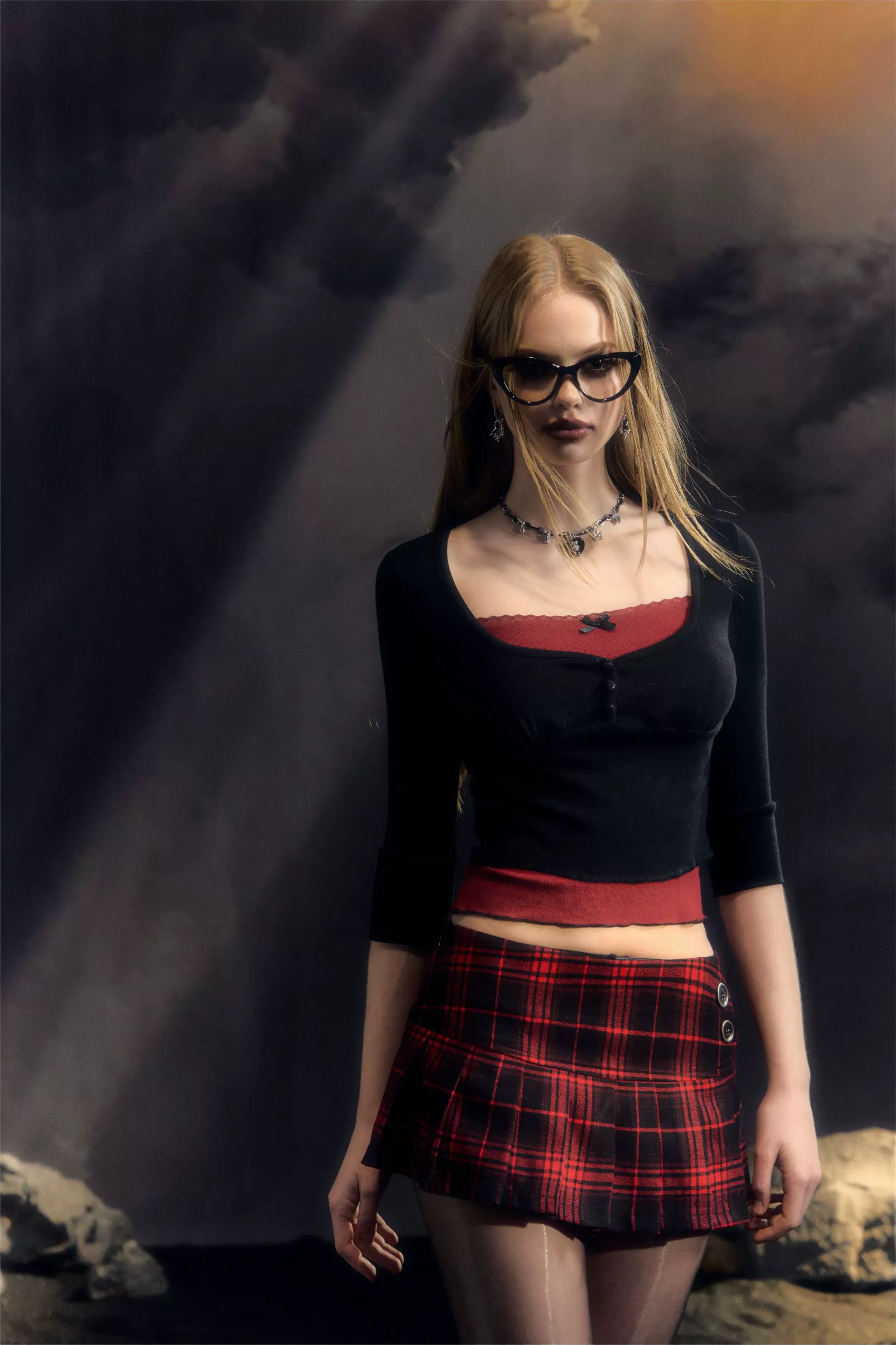 Plaid A-Line Mini Skirt
