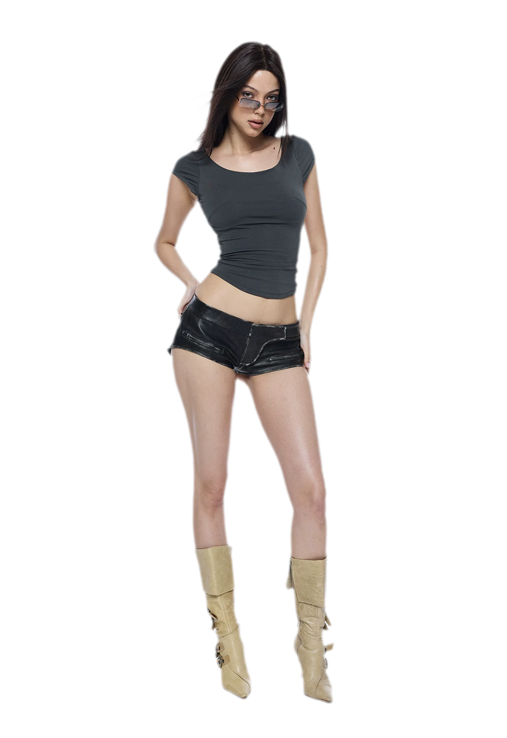 Cutout Backless Slim Tee