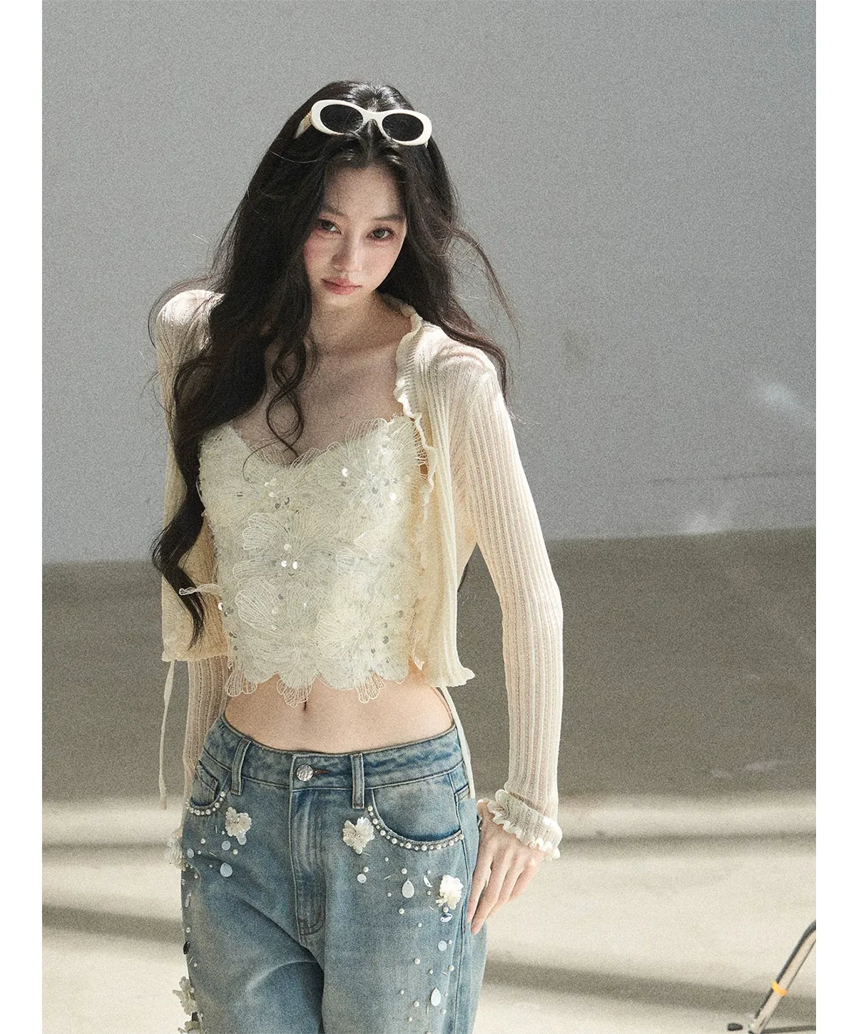 Lace Camisole Knit Set