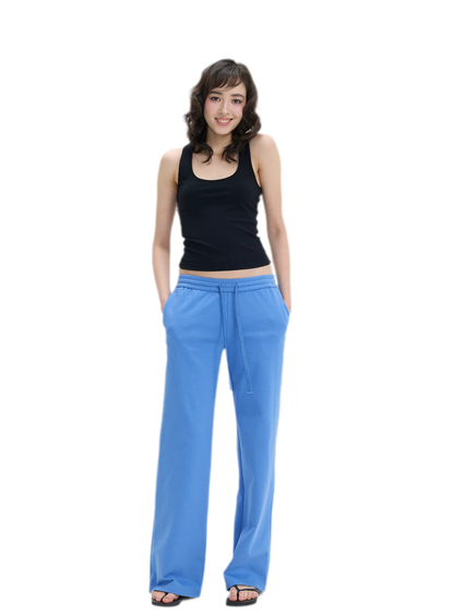 Low-Rise Wide-Leg Loose Sweatpants