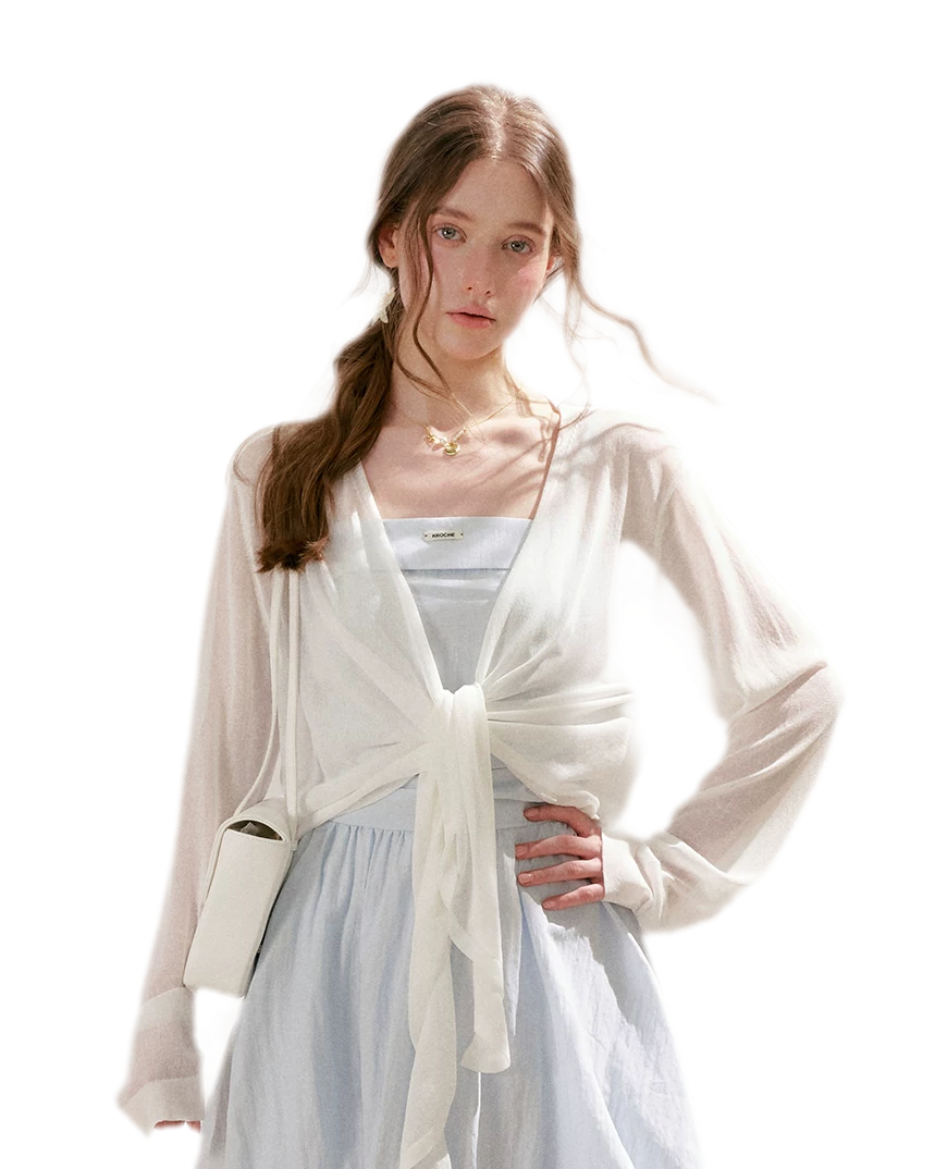 Airy Layered Short Knit Cardigan