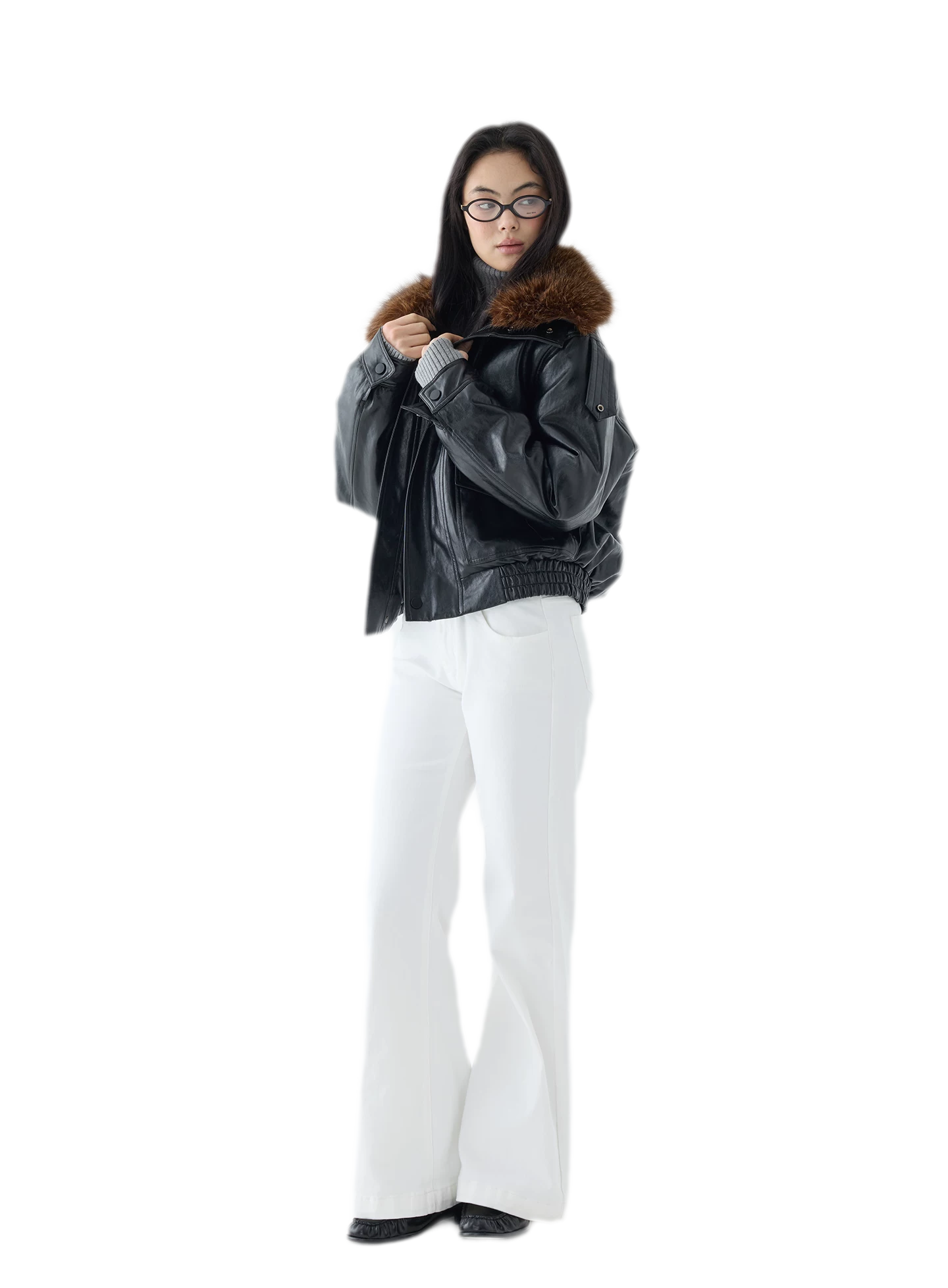 Oil-Wax Cropped PU Jacket