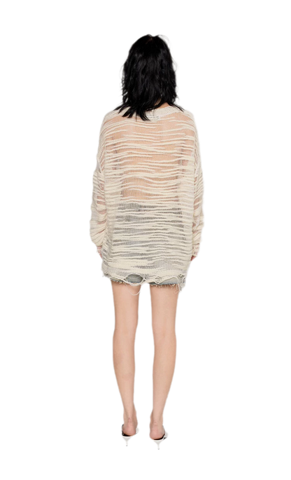 Textured Bouclé Knit Sweater