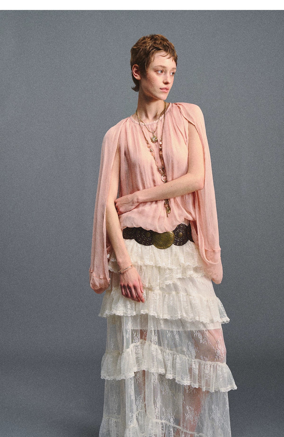 Cape Chiffon Blouse