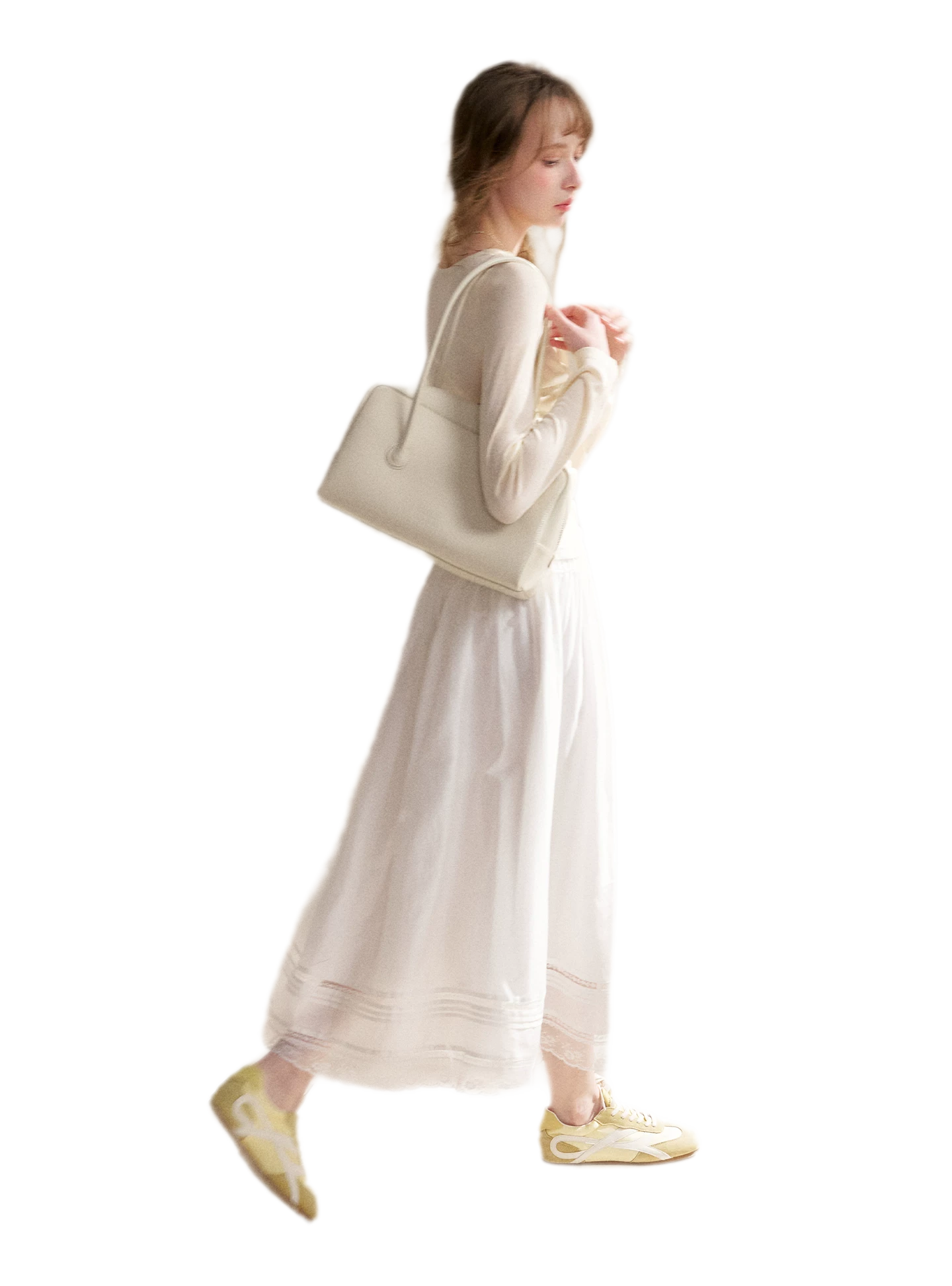 Lyocell Lace Pleated Skirt