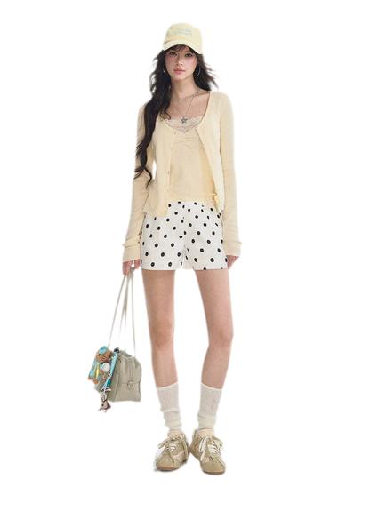 Lace Trim Knitwear Set