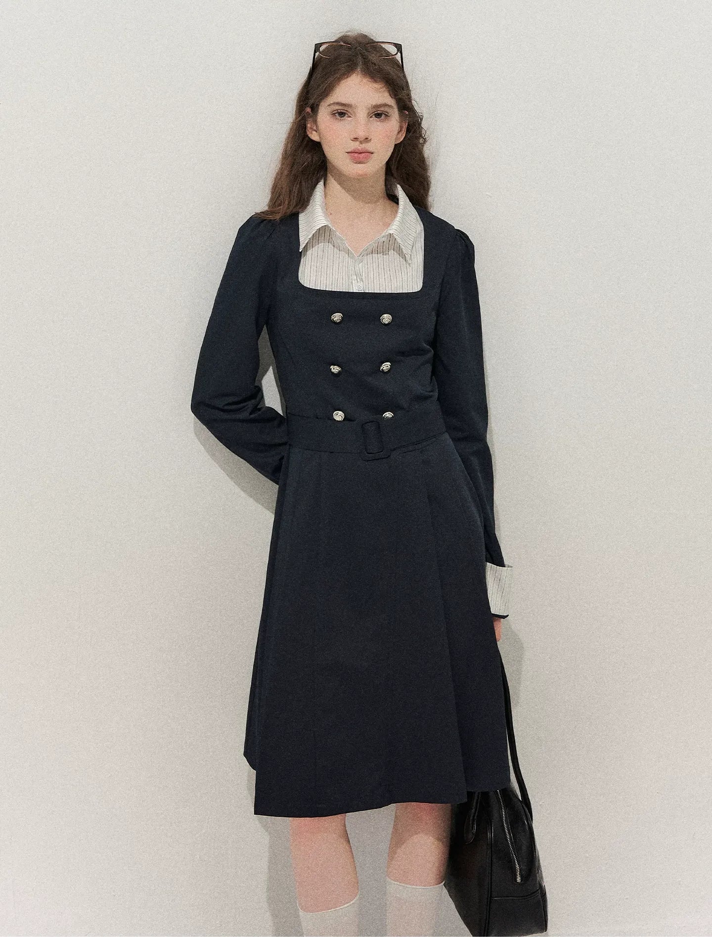 Vintage Trench Collar Dress
