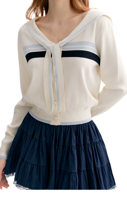 Lace Sailor Tie Cardigan