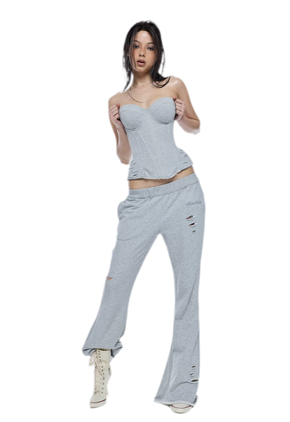 Distressed Flared Sweatpants