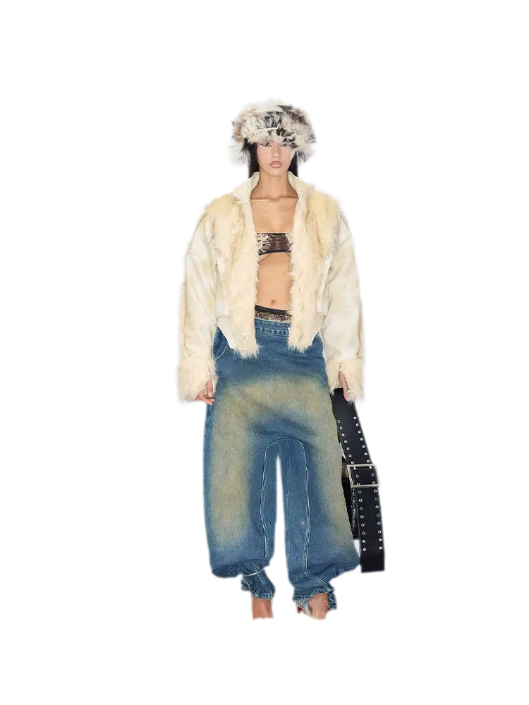 Deconstructed Faux Fur Jacket