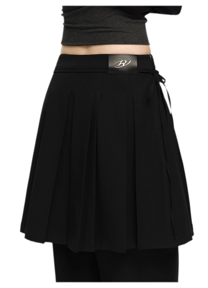 Pleated Layered Skirt Pants