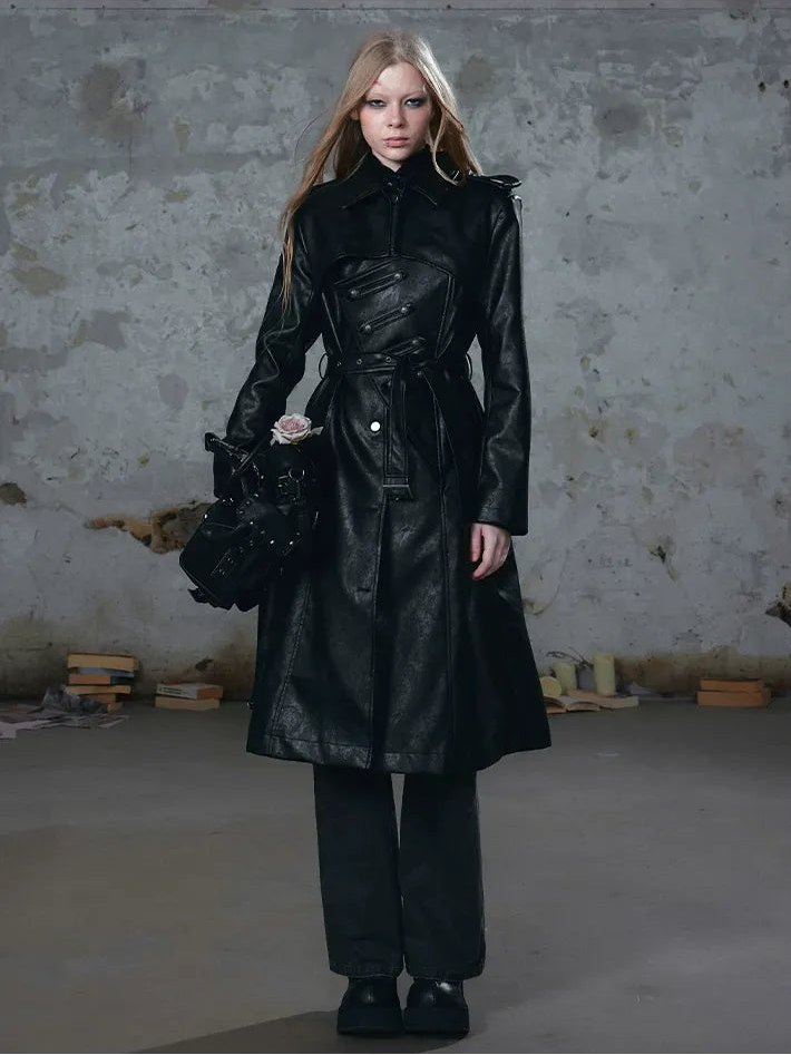 Textured Asymmetric Long Coat