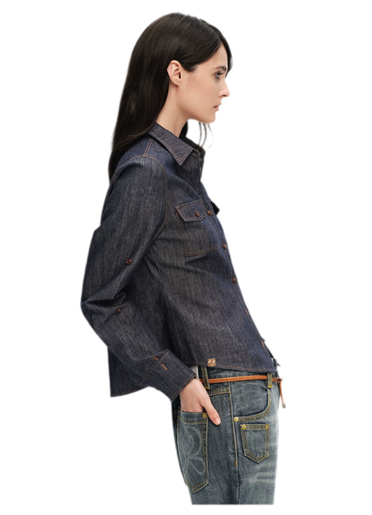 Contrast Stitch V-Neck Shirt
