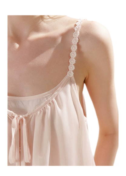 French Holiday Chiffon Top
