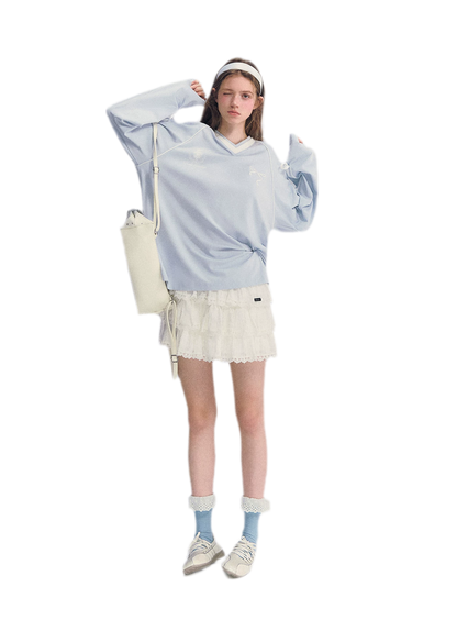 Colorblock Bow Embroidered Tee