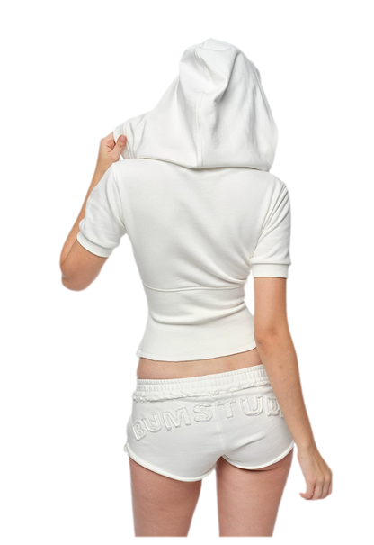 V-Neck Ribbed Zip Sweatshirt