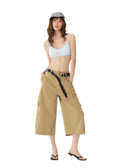 Utility Denim Capri Pants