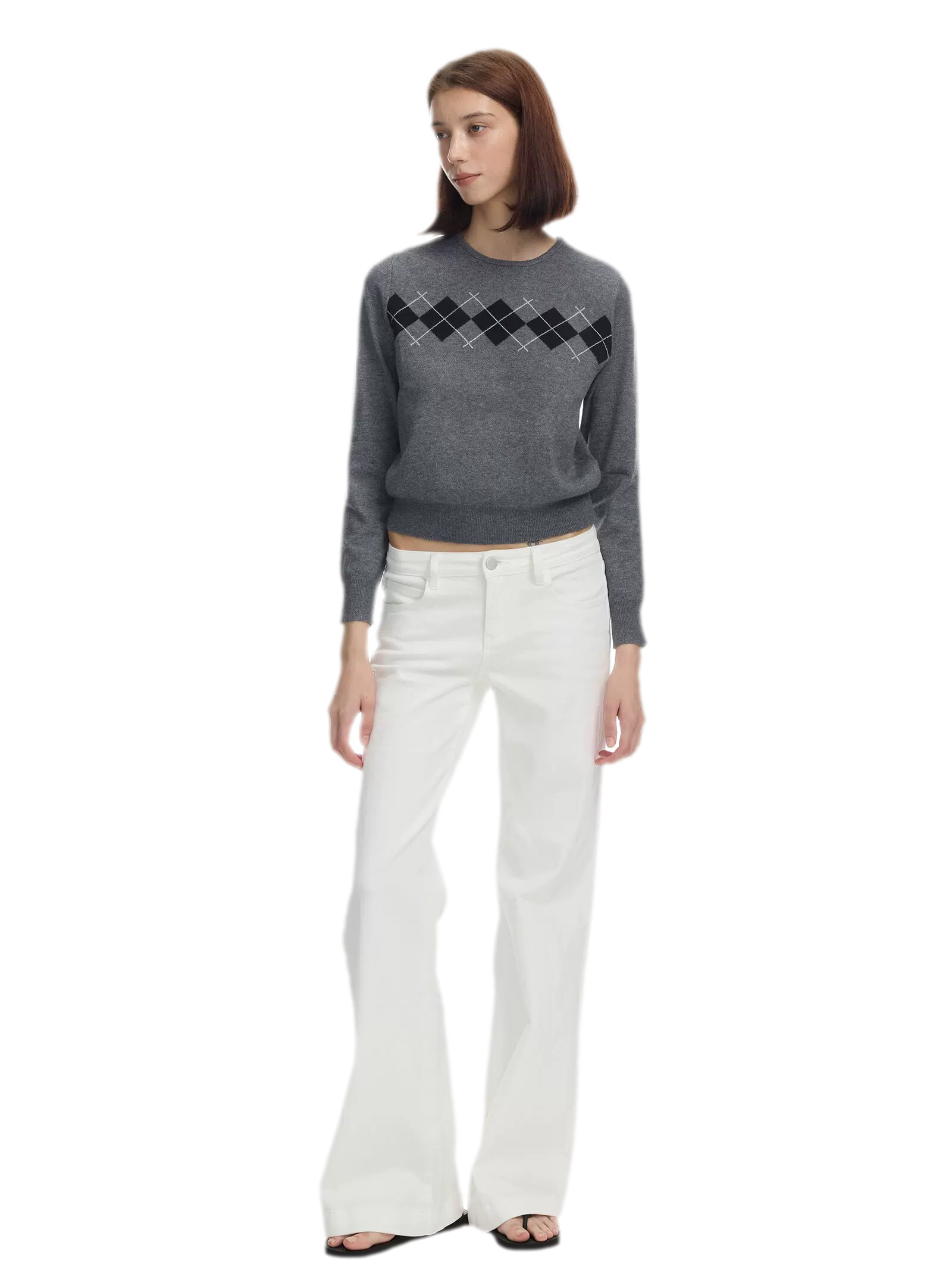 Argyle Waist-Shaped Sweater Set