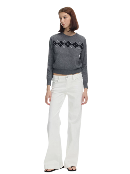 Argyle Waist-Shaped Sweater Set