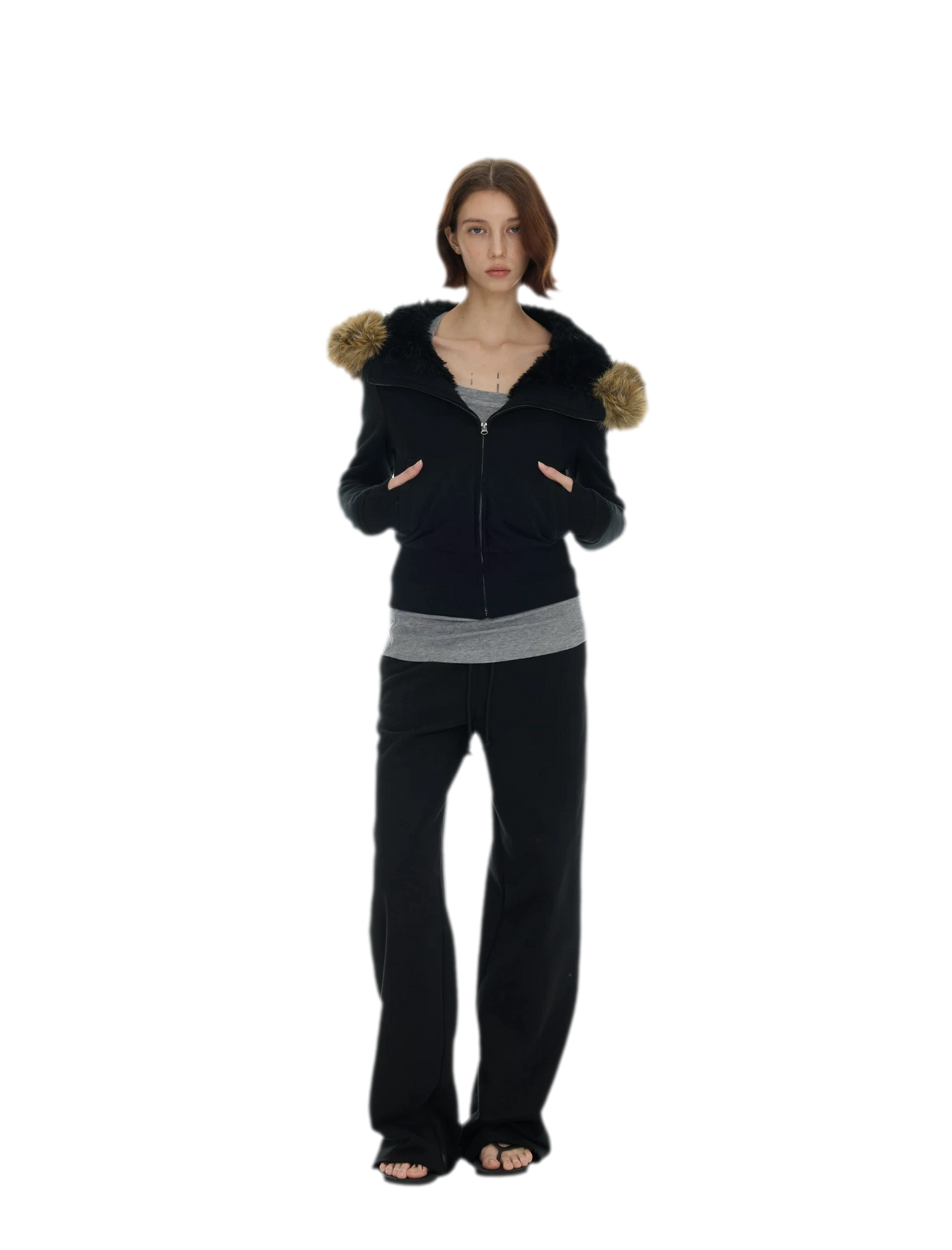 Detachable Fur Collar Hoodie Jacket