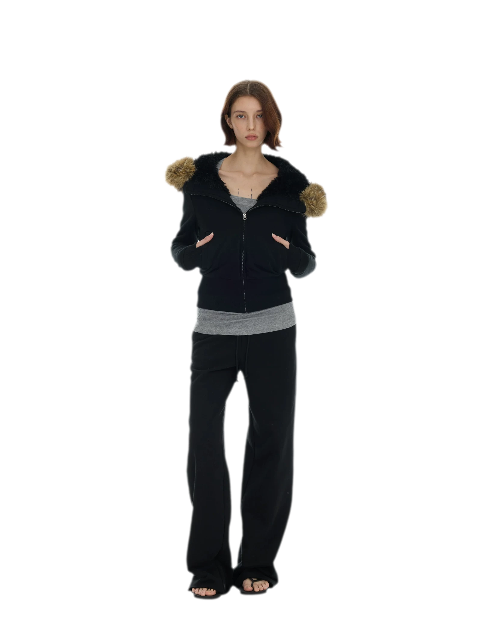 Detachable Fur Collar Hoodie Jacket