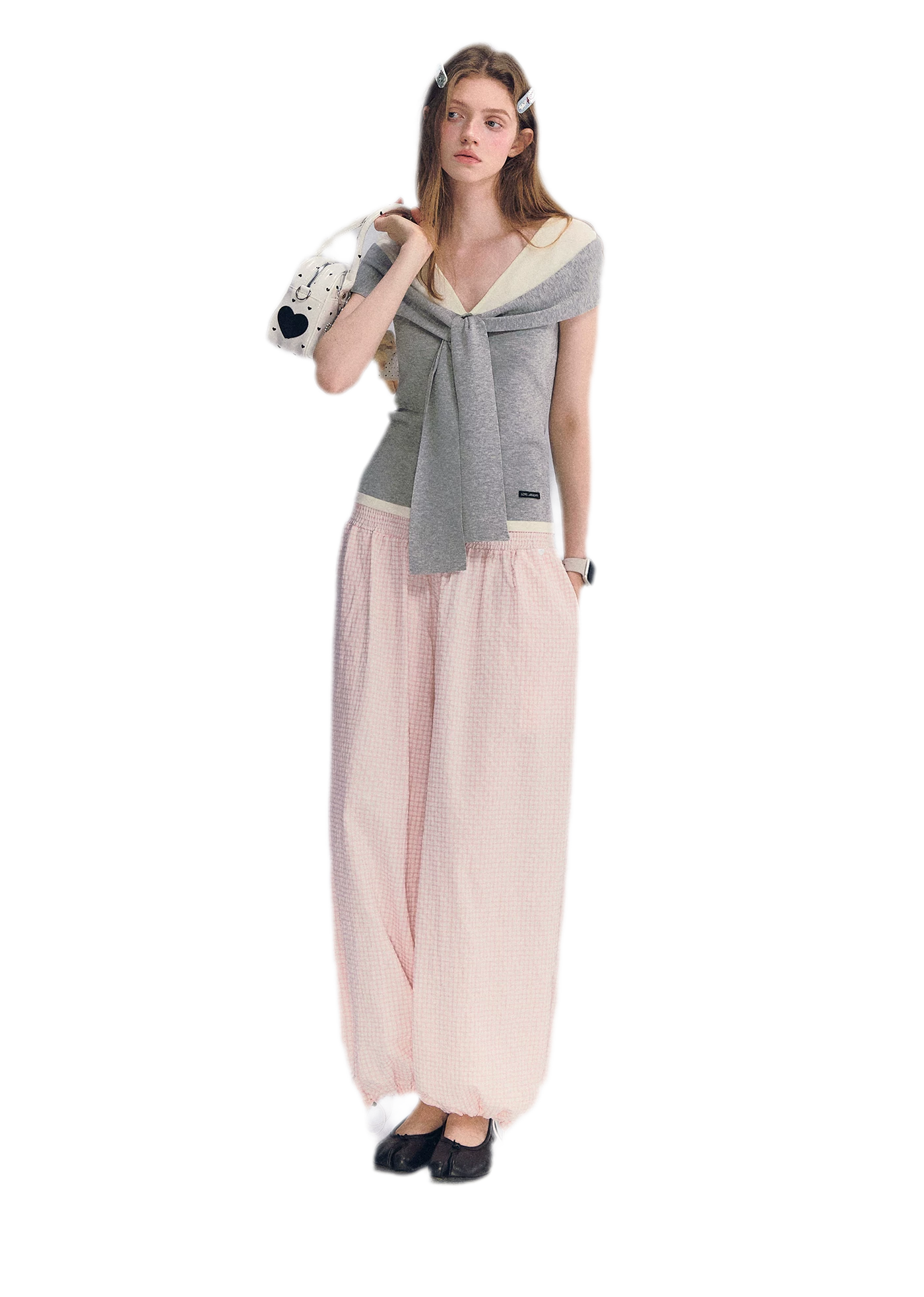 Colorblock Off-Shoulder Tee