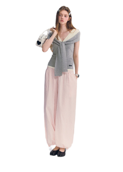 Colorblock Off-Shoulder Tee
