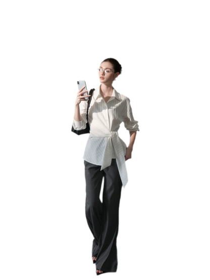Mid-Rise Wide-Leg Trousers