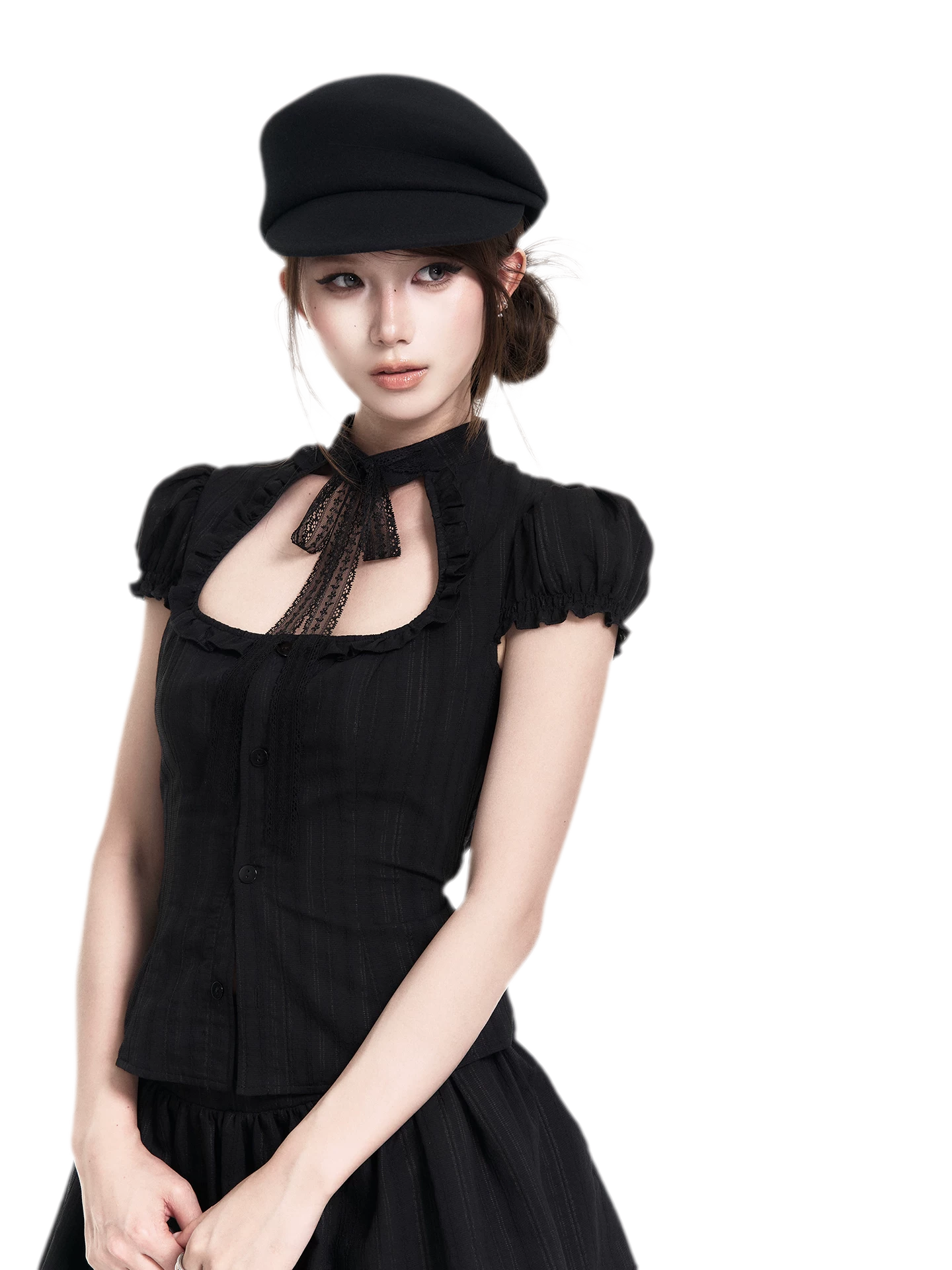 Lace Puff Sleeve Set