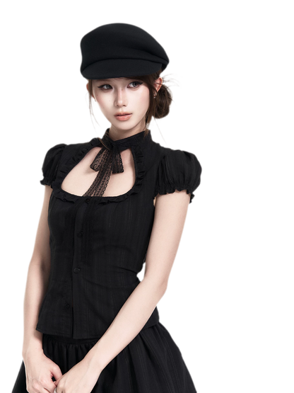 Lace Puff Sleeve Set
