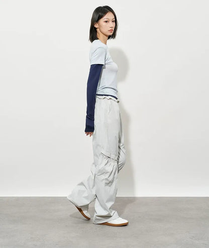Quick-Dry Ruffle Wide-Leg Pants