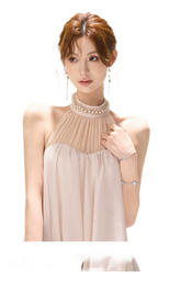 CYNR Pearl Halter Midi Dress – view 13