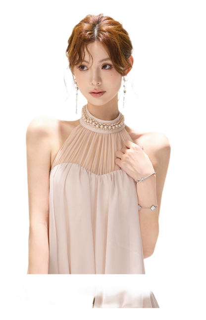 CYNR Pearl Halter Midi Dress – view 13
