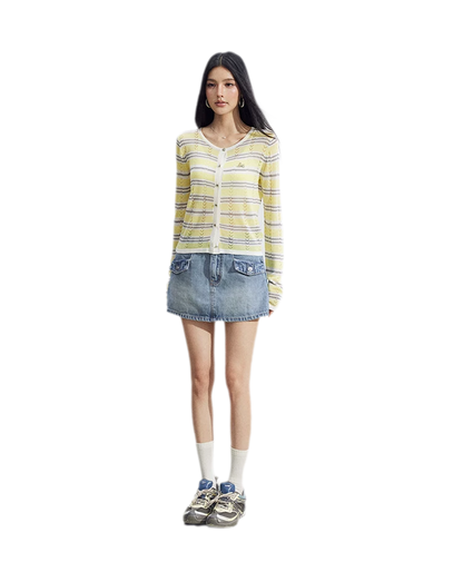 Striped Ice Silk Cardigan