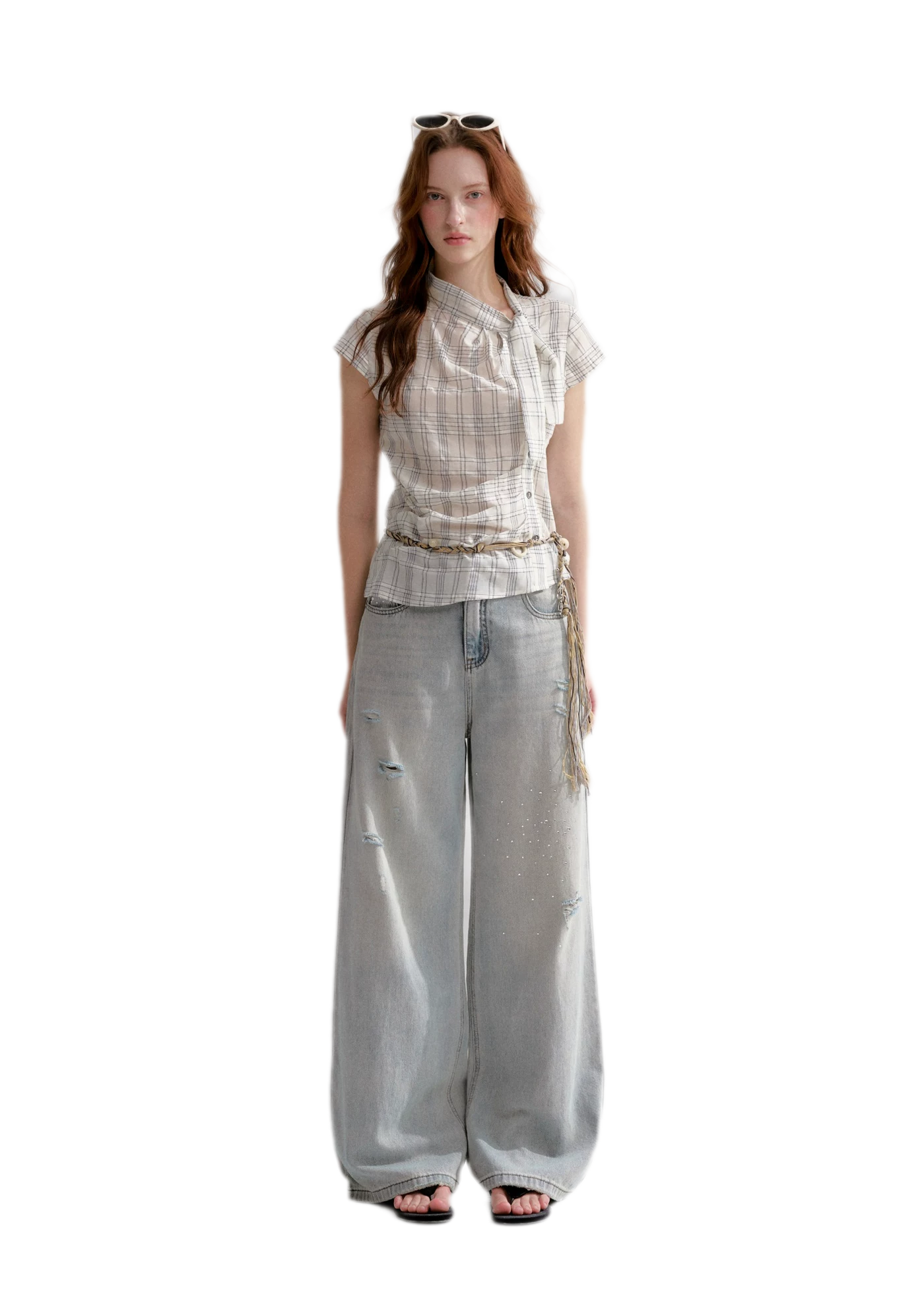 Washed Rhinestone Jeans