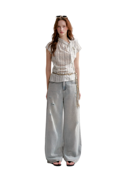 Washed Rhinestone Jeans