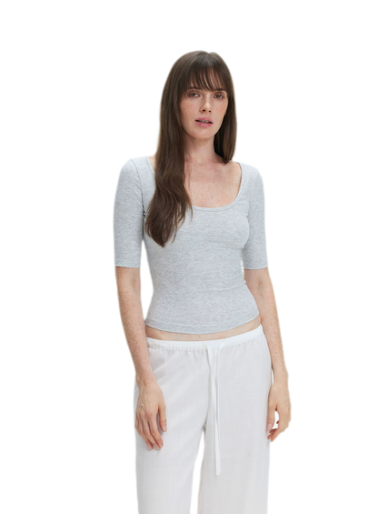 Soft U-Neck Slim-Fit T-Shirt